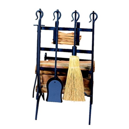 Blueprints Black Log and Kindling Rack With Firetools BL139858